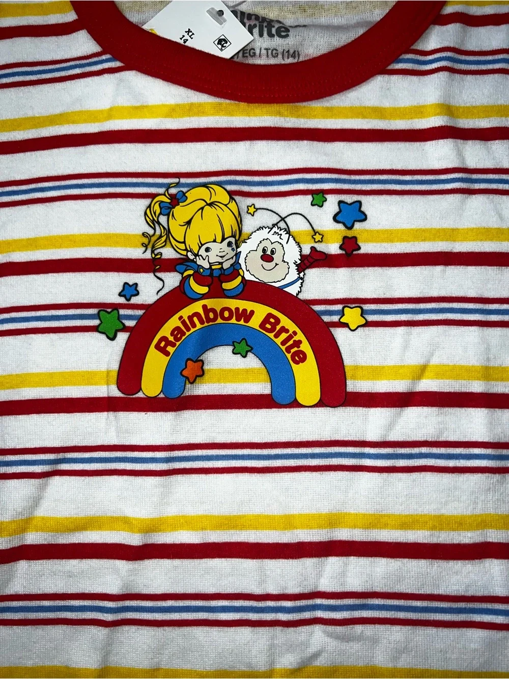 Rainbow Brite Girls Striped T- Shirt - XL - NWT